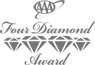The image features the logo for the AAA Four Diamond Award with stylized text and four diamond icons underneath the text.