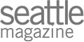 The image shows the logo of "Seattle Magazine" with the text written in lowercase gray letters.